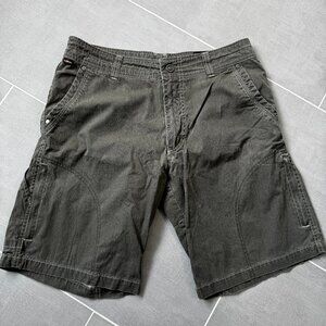 Kuhl Gray Green Vintage Patina Dye Hiking Outdoor Cargo Shorts sz 32